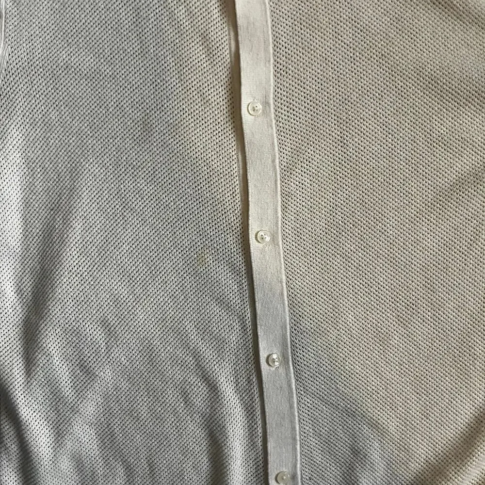 Banana Republic Cream Knit Polo Shirt XL Quiet Luxury Classic Casual Preppy